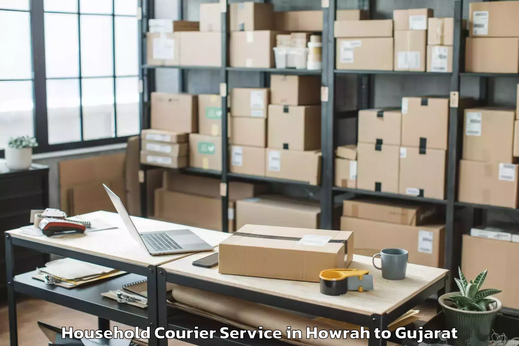 Trusted Howrah to Savarkundla Household Courier